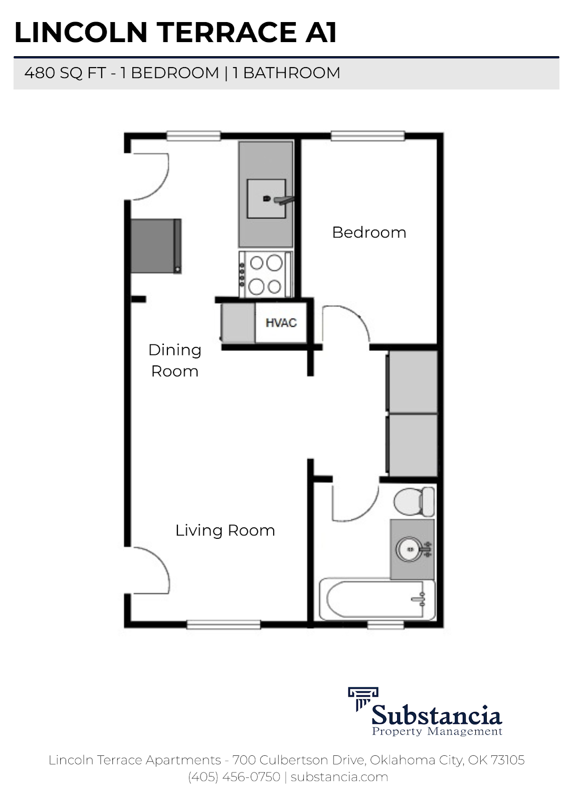 One Bedroom Floorplan A