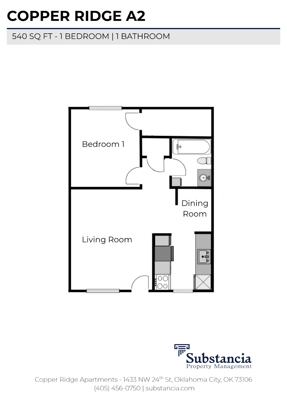 One Bedroom Floorplan A