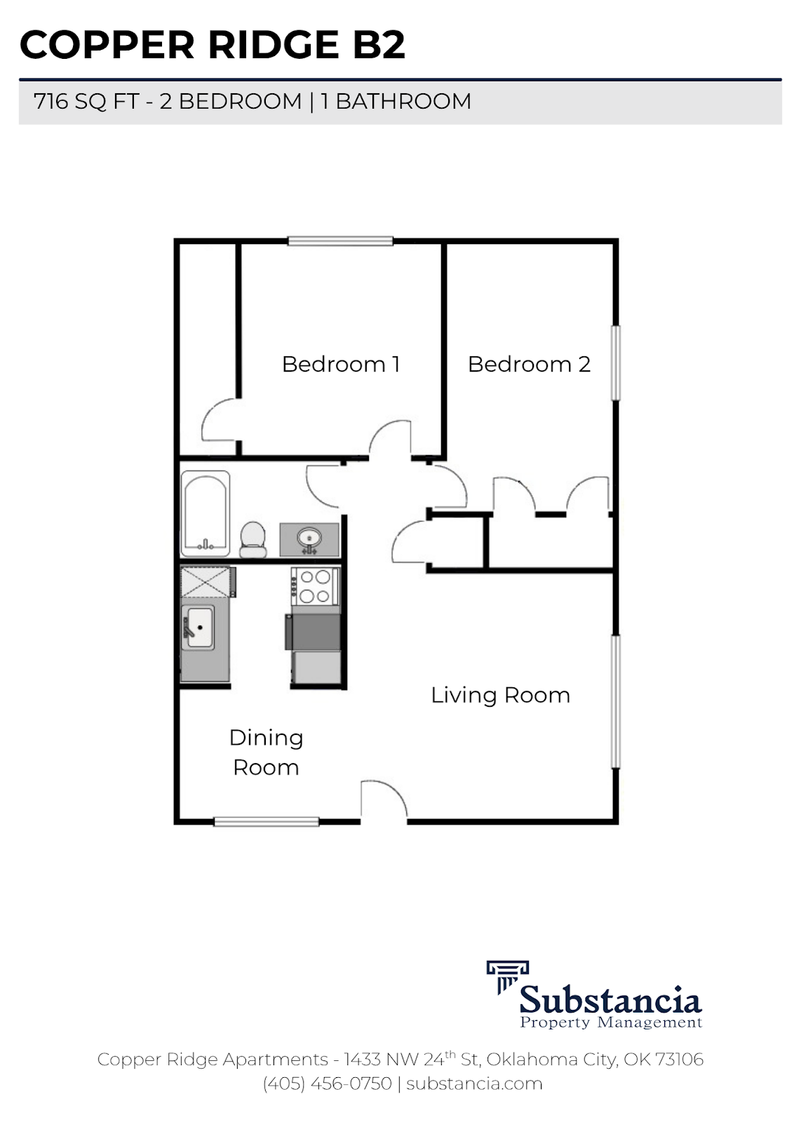 Two Bedroom Floorplan B