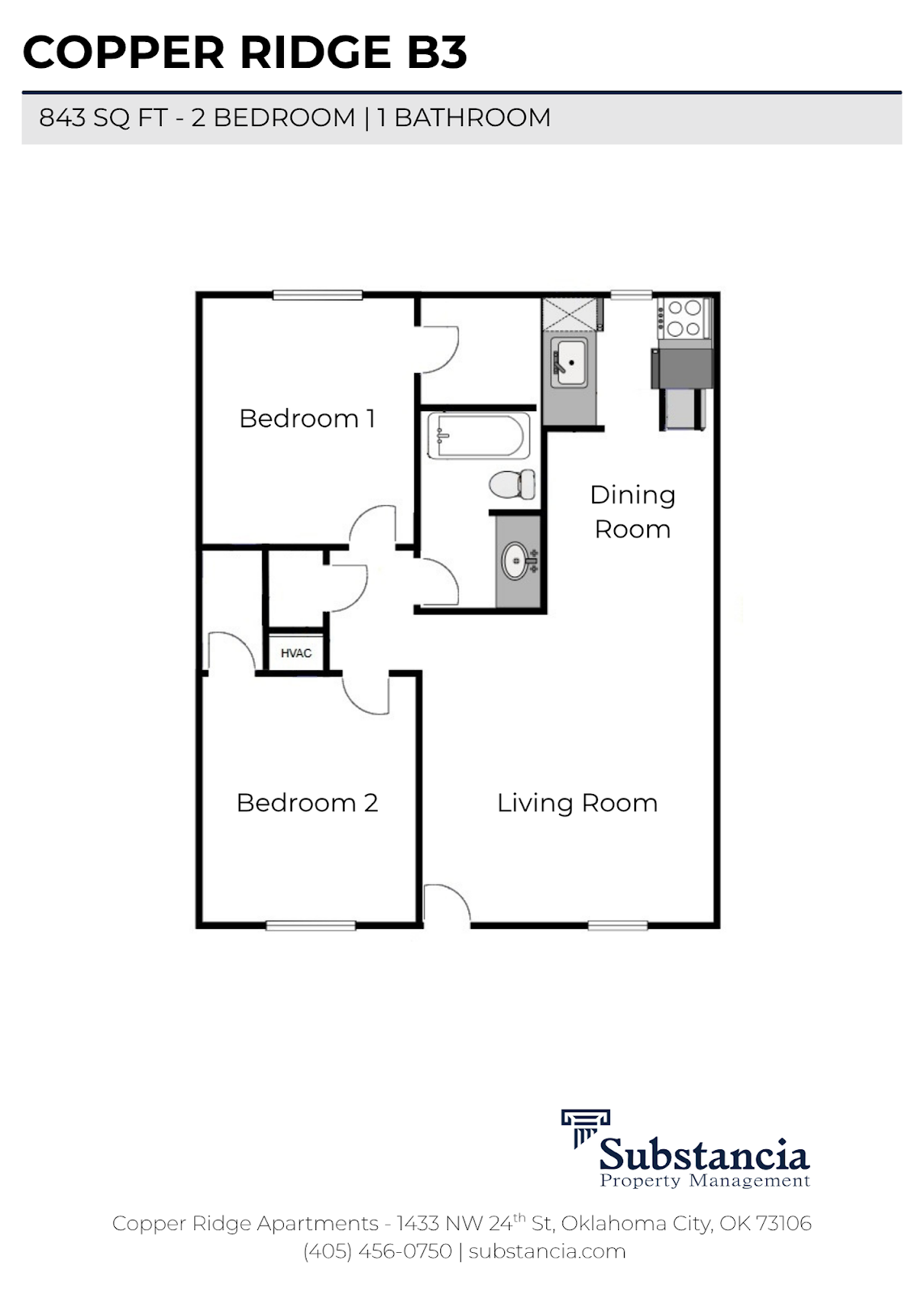 Two Bedroom Floorplan C