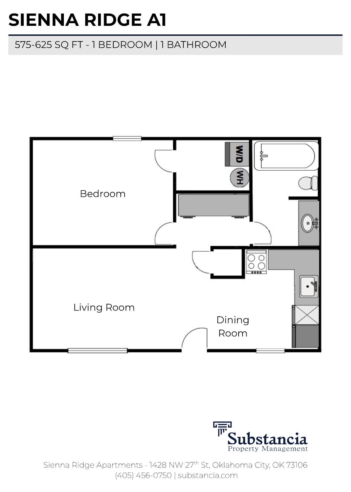 One Bedroom Floorplan A