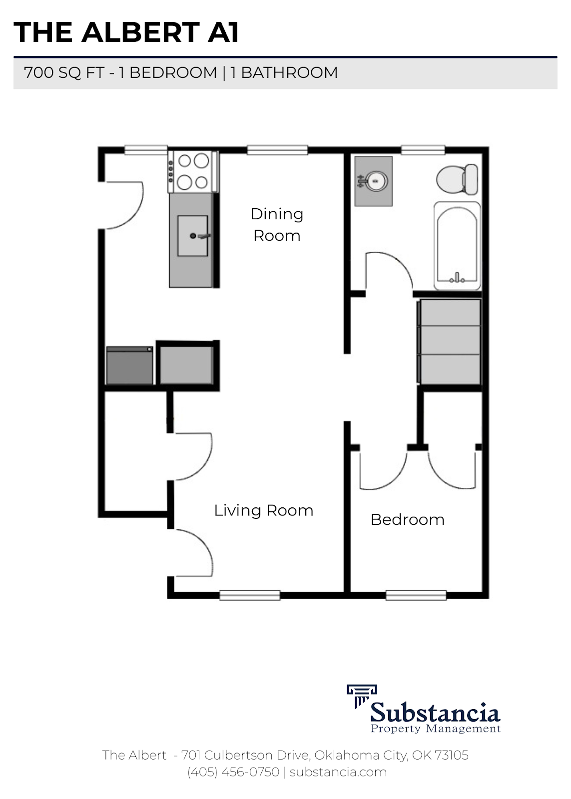 One Bedroom Floorplan A
