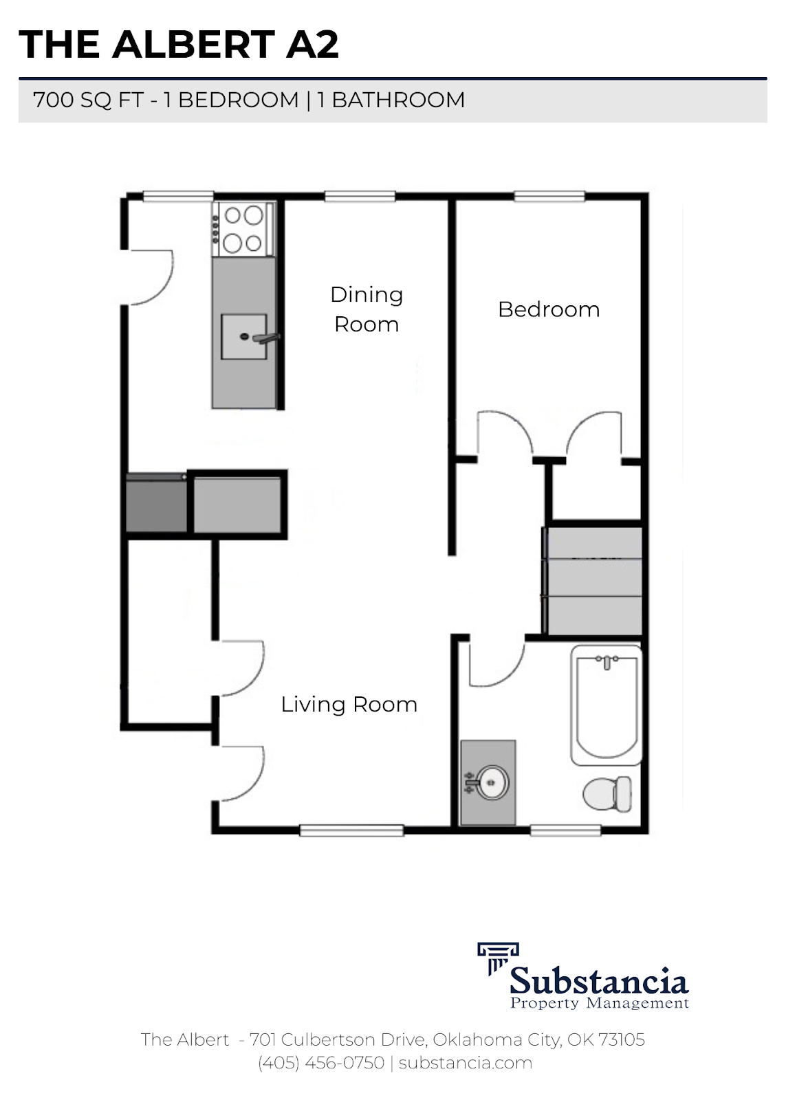 One Bedroom Floorplan B