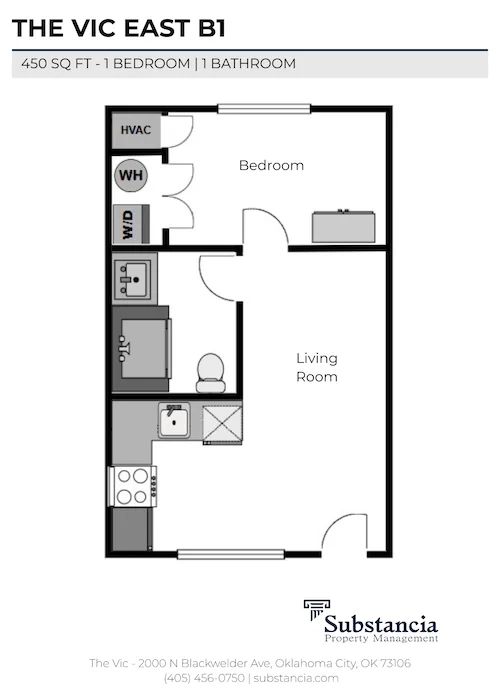 1-Bedroom Floorplan B